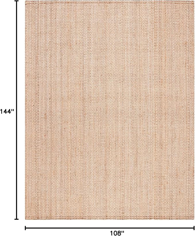 SAFAVIEH Area Rug 9x12 - Natural Fiber Collection - Large - Natural Brown, Handmade Jute, Basketweave Design (NF401A)