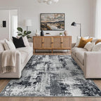 GENIMO Washable Rugs 5x7 Area Rugs for Living Room Bedroom, Modern Lightweight Rug Ultra Soft Indoor Area Rugs 5x7 for Dining Room, Low Pile Carpet with Non Slip Backing, Black White