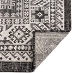Rugs.com Outdoor Aztec Collection Rug – 4' x 6' Charcoal Gray Flatweave Rug Perfect for Living Rooms, Large Dining Rooms, Open Floorplans