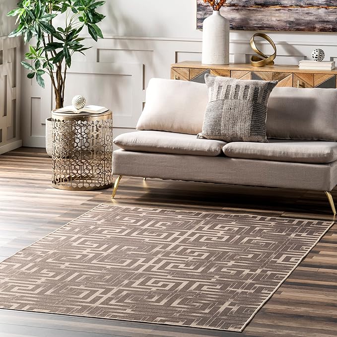 nuLOOM 4' x 6' Easy-Jute Area Rug, Machine Washable, Non-Slip, for Living Room Bedroom Kids Room Nursery Home Decor, Sufia Natural