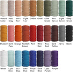 NOANTA White Macrame Cord 3mm x 328yards, Colored Macrame Rope, Cotton Rope Macrame Yarn, Colorful Cotton Craft Cord for Wall Hanging, Plant Hangers, Crafts, Knitting