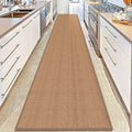17ft Hallway Runner Rug Mat Non Slip, Rubber Backed Absorbent Floor Rug Carpets, Runner for Entryway Porch Backyard Dining Room, Camel