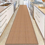 16ft Hallway Runner Rug Mat Non Slip, Rubber Backed Absorbent Floor Rug Carpets, Runner for Entryway Porch Backyard Dining Room, Camel