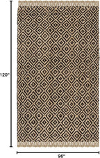 SAFAVIEH Area Rug 8x10 - Natural Fiber Collection - Large - Brown & Natural, Handmade Jute, Boho Style, Diamond Pattern, Ideal for Living Room, Bedroom, Dining Space (NF266E)