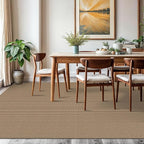 KOZYFLY Washable Area Rug 6x9 ft Rubber Backed Non Slip Rugs for Living Room Braided Cotton Bedroom Rug Woven Office Rugs Indoor Floor Carpets for Dining Bedroom Living Room, Tan/Orange/Brown