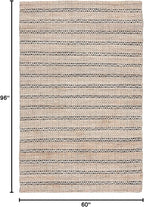 SAFAVIEH Natural Fiber Collection Area Rug - 5' x 8', Black & Natural, Handmade Flat Weave Stripe Jute & Cotton Jute, Ideal for High Traffic Areas in Living Room, Bedroom (NFB655Z)