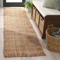 SAFAVIEH Natural Fiber Collection Area Rug - 2'3" x 8' Runner, Natural & Bleach Color, Handmade Jute, Ideal for Living Room, Hallway, Foyer, Entryway, Bedroom (NF602B)