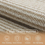 Faux Jute Non-Slip Area Rug, 4x6 Washable Pet-Friendly Floor Mat for Living Room, Bedroom, Entryway, Machine Woven Durable Scratch Resistant Carpet, Cream Beige/Brown