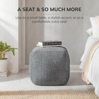 Anji Mountain Pouf Ottoman Foot Rest, Handmade Ottoman Pouf, Comfortable Foot Stool, Decorative Floor Seating for Living Room Decor, Bedroom & Home Décor Accent - Gray Maze