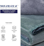 Mon Chateau 60" x 70" Fireside Mélange Throw Blanket, Contrast Stitching Soft Blanket for Queen-Size Bed, Couch, or Sofa, Cozy Home Decor and Stylish Living Room Comfort, Sagewood