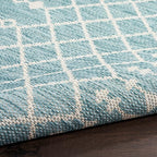 Nourison Home Positano Aqua 5' x 7' Area Rug - Easy Clean, Non Shedding, Bed Room, Living Room, Dining Room, Kitchen (5' x 7')