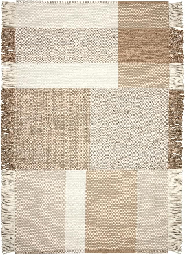 Dash & Albert Frankie Natural Handwoven Jute Rug, Runner-2.5 X 8 Feet, Neutral Graphic Pattern - Premium Luxury Hotel Quality Soft Breathable Hypoallergenic Machine Washable Easy Care All Season