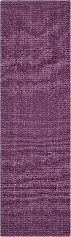 SAFAVIEH Natural Fiber Collection Runner Rug - 2' x 12', Purple, Handmade Jute, Farmhouse Style, Chunky Textured Thick Pile (NF447B)