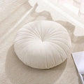 Floor Pillow Meditation Cushion Round Large Floor Pillows Seating for Adults, Velvet Thick Floor Cushions for Yoga Living Room Balcony Outdoor Tatami（Beige）