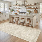 Runner Rug 3x6 Washable Non-Slip Kitchen Runner Rugs for Bathroom Laundry Room Beige Vintage Floor Carpet Runners for Hallway Entryway