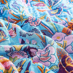 Fall Blanket for Bed, 100% Cotton Soft Rustic Boho Throw Blanket Quilt, 80"x90" Farmhouse Decor Bed Flower Blankets, Light Weight Reversible Bohemian Throw Quilt