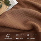 FOSSA Muslin Blanket with Fringe - 4-Layer 100% Cotton Gauze Super Soft & Breathable Throw -Lightweight Decorative Cooling Blanket for Bed, Sofa, Office -Oversize Queen Size 98" × 98" (Dark Orange)