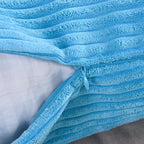 Home Brilliant Decorative Pillow Cover Light Blue Soft Velvet Corduroy Striped Set of 2 Square Throw Pillow Covers for Couch, 18 x 18 inch, Teal