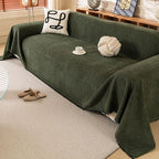 ROOMLIFE Green Waterproof Sofa Cover, Boho Couch Cover for 3 Cushion Sofa, Non Slip Chenille Sofa Slipcovers for Dog, Washable Furniture Sofa Protector Cover with Tassel for Living Room, 71''X118”