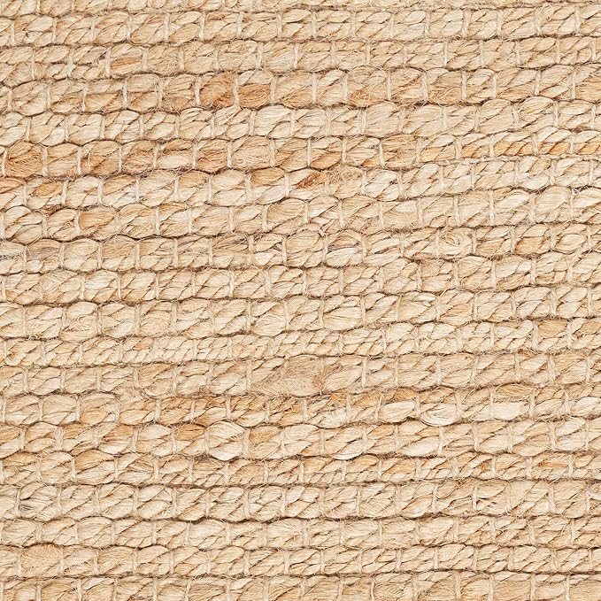 Nourison Home Natural Jute Bleached 9' x 12' Area Rug - Easy Clean, Non Shedding, Bed Room, Living Room, Dining Room, Kitchen (9' x 12')