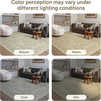 GENIMO 8x10 Washable Area Rug, Non-Slip Vintage Boho Floral Carpet, Soft Low-Pile Thin Living Room Rug for Bedroom, Dining Room, Nursery, Beige Blue