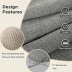 AddGrace Chair Cushions for Dining Chairs Set of 4 Kitchen Seat Cushions with Ties and Non Slip Backing Tufted Indoor Seat Pad for Kitchen Dining Room 18" x 17" x 3" Light Grey