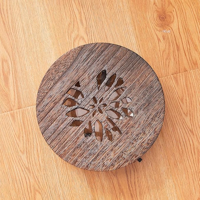 Wood Plant Stand Indoor,Plant Caddy with Lockable Wheels,Pot Stand,Rolling Plant Stand with Casters，Plant Dolly with Wheels ,Low Heavy Duty Plant Base with Wheels