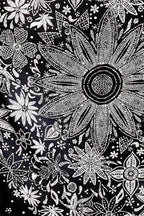 Neasow Bohemian Tapestry Wall Hanging, Black and White Floral Tapestry with Dotted Daisy Medallion Print Bedroom Boho Hippie Home Decor 36×48 inch