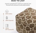 Anji Mountain Pouf Ottoman Foot Rest, Handmade Ottoman Pouf, Comfortable Foot Stool, Decorative Floor Seating for Living Room Decor, Bedroom & Home Décor Accent - Brown