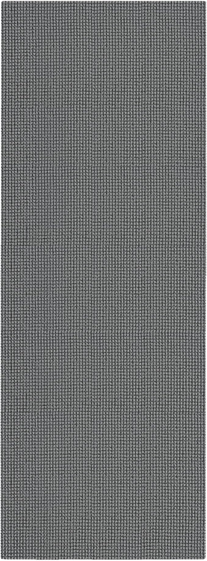 EARTHALL Woven Runner Rug 2x6 Ft Washable Runners for Hallways Cotton Non Slip Rubber Backed Kitchen Runner Braided Indoor Floor Carpet for Entryway, Hallway, Kitchen, Bedroom, Dark Gray