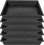 Square Plant Saucer 5 Pack 8 10 12 14 16 18 20 Inch, Plant Trays for Pots Heavy Duty Plastic Plant Saucers for Indoors Outdoors, Flower Pot No Holes Plant Drip Trays