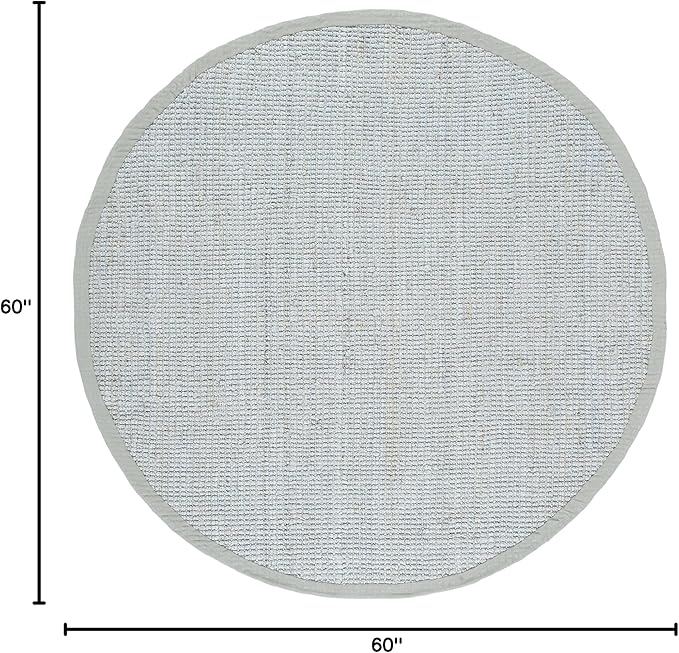 SAFAVIEH Natural Fiber Collection 5' Round Grey NF730F Handmade Farmhouse Premium Jute Area Rug