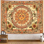 Accnicc Yellow Sun Tapestry Boho Floral Sunflower Plant Wall Tapestry for Bedroom Aesthetic Vintage Flower Celestial Small Tapestries Wall Hanging for Dorm Living Room Decor 60 x 44 Inch