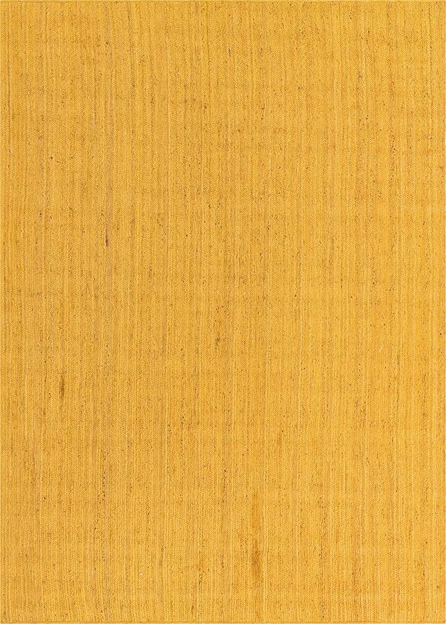 Unique Loom Braided Jute Collection Area Rug - Dhaka (10' x 14' 1" Rectangle, Yellow)