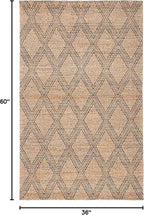 SAFAVIEH Natural Fiber Collection Accent Rug - 3' x 5', Natural & Black, Natural Jute Design, Ideal for High Traffic Areas in Entryway, Living Room, Bedroom (NFB552A)