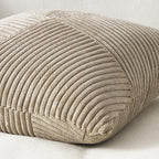 Topfinel Pillow Covers 16x16 Inch Set of 2 Decorative Lightbrown Soft Corduroy Boho Striped Throw Pillow Covers Patchwork Cushion Cases Cute Aesthetic Home Decor for Couch Sofa Bed