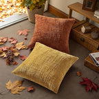 decorUhome Rust Chenille Throw Pillow Covers 16x16 Set of 2 Textured Soft Cozy Slubby Couch Pillow Covers Modern Farmhouse Boho Decorative Pillow Cases for Bed Sofa Living Room