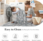 RUGSURE Washable Area Rugs - Perfect for Living Room, Bedroom, Kids Room, Nursery - Stain & Water Resistant Non-Slip, Pet & Child Friendly, Vintage Tribal Area Rugs (Grey and Bule, 2'6'' x 8')