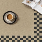 6x9 Jute Rug for Living Room: Farmhouse Carpet Indoor Outdoor Washable Non Slip Area Rug for Bedroom Patio Backyard Dining Room Table Home Office - Checkered Brown