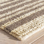 Dash and Albert Calder Stripe Grey Handwoven Jute Rug, 10 X 14 Feet, Neutral/Grey Stripe Pattern