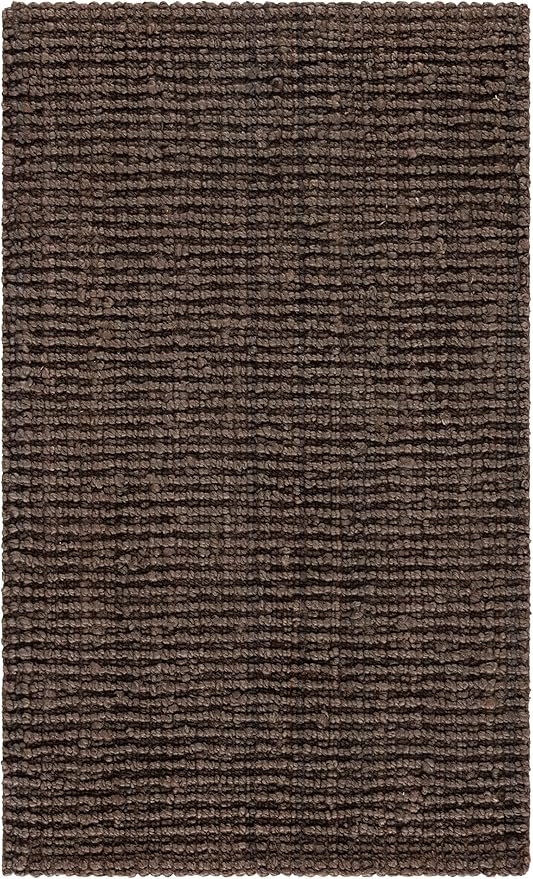 SAFAVIEH Area Rug 3x5 - Natural Fiber Collection - Brown, Handmade Jute, Farmhouse Style, Chunky Textured Thick Pile (NF447D)