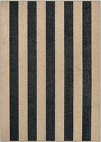 Lahome Elance Striped Easy Jute Outdoor Rug 5x7, Large Neutral Dining Living Room Rug, Farmhouse Non Slip Non Shedding Washable Indoor Outdoor Black Carpet for Office Deck Patio Backyard Bedroom