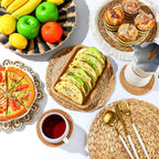 11 Pcs Boho Hanging Wall Basket Decor Handmade Woven Basket Wall Decorative Boho Wicker Baskets Placemats Round Farmhouse Bulrush Art for Rustic Home Decorations Christmas Gift(Assorted)
