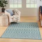 Nourison Home Positano Aqua 7' x 10' Area Rug - Easy Clean, Non Shedding, Bed Room, Living Room, Dining Room, Kitchen (7' x 10')