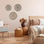 Clinton Calicep & Nicolea Woven Wall Basket Decor Set of 3 - Modern Boho Rustic Wicker Hanging Wall Baskets - Natural Decorative Storage for Bedroom, Kitchen, Living Room & Dining Room