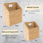 KOLWOVEN Wicker Hanging Storage Baskets, Set of 2 Wall Baskets for Accessories and Organizing Files, Mail Baskets