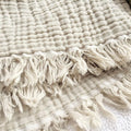 KyraHome 100% Organic Cotton Muslin Blankets for Adults, Kids, Large 60“x80 Plant Dyed Breathable Lightweight Gauze Soft Cotton Throw Blanket for Couch, All Season, Oatmeal Khaki