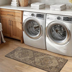GENIMO Kitchen Mats for Floor 2PCs, Washable Anti Fatigue Mat for Cushioned, 17.3"x47"+17.3"x30", Waterproof Kitchen Rugs, Non Slip Comfort Standing Mat Rug for Home, Sink, Laundry, Rustic Brown