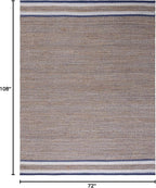 SAFAVIEH Natural Fiber Collection Area Rug - 6' x 9', Natural & Navy, Handmade Farmhouse Boho Coastal Rustic Jute, Ideal for High Traffic Areas in Living Room, Bedroom (NF874N)