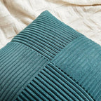Fancy Homi 2 Packs Teal Decorative Throw Pillow Covers 16x16 Inch for Living Room Couch Bed Sofa, Rustic Farmhouse Boho Home Decor, Soft Corss Patchwork Corduroy Textured Square Cushion Case 40x40 cm
